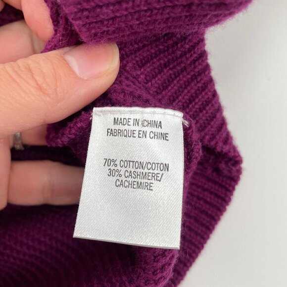 Theory Nisa Purple Cotton Cashmere Blend Open Front Ribbed Cardigan Womens XS - Picture 6 of 8